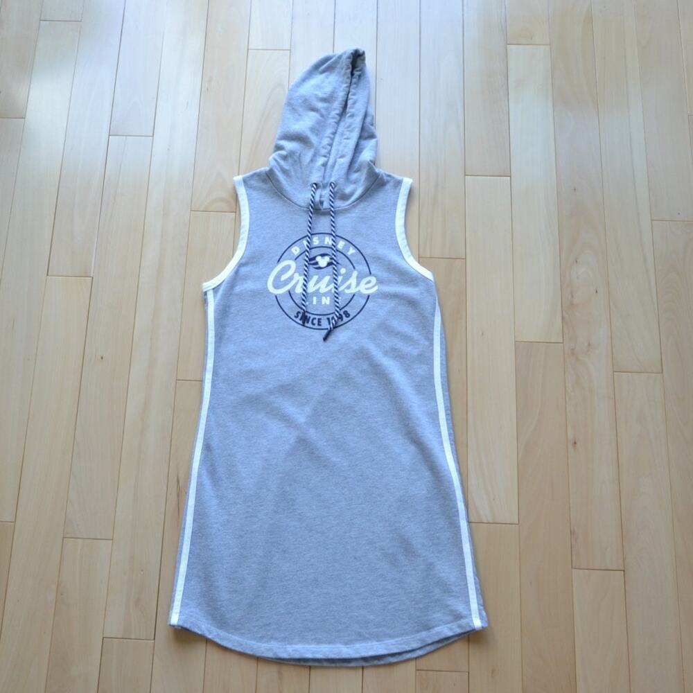 Disney Cruise Sleeveless Hoodie Sweatshirt Size Medium Gray